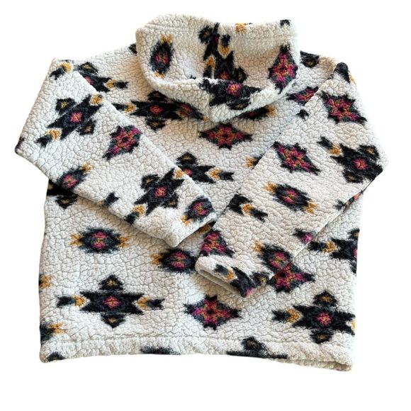 WRANGLER RETRO Women's Geometric Southwestern 1/4 Zip Sherpa Fleece Pullover M - Picture 10 of 10